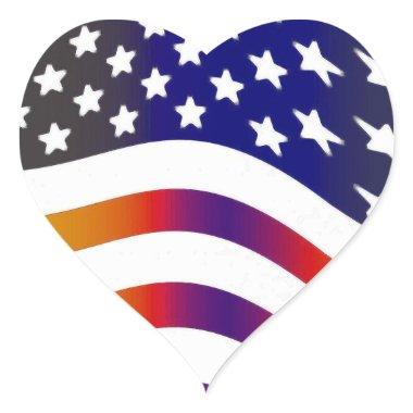 flag usa heart love american honor troops stripes heart sticker