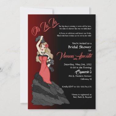 Flamenco Spanish Rose Dance Party Bridal Shower Invitations