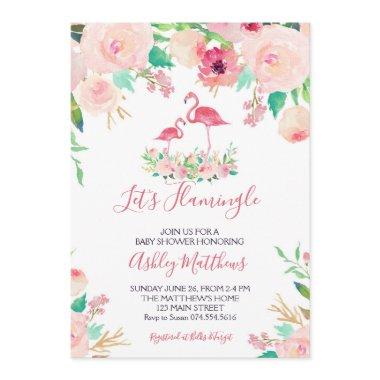 Flamingo Baby shower Invitations, Flamingo Shower Invitations