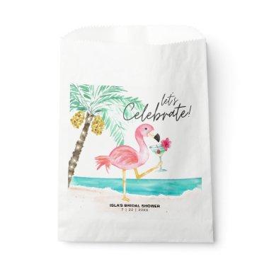 Flamingo Beach Cocktail Tropical Bridal Shower Favor Bag
