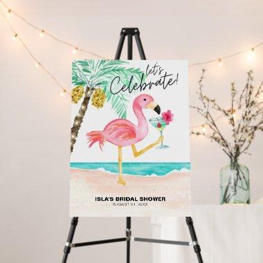 Flamingo Beach Cocktail Tropical Bridal Shower Foam Board