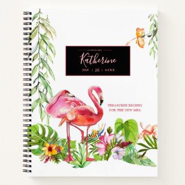 Flamingo Bridal Shower Cookbook Recipes Notebook