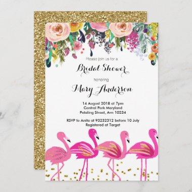 Flamingo Bridal Shower Invitations