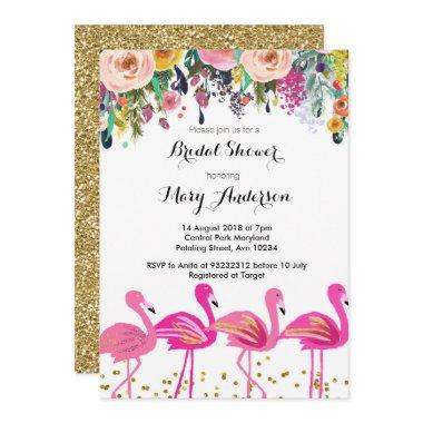 Flamingo Bridal Shower Invitations