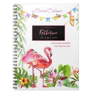 Flamingo Bridal Shower Tips and Memories Notebook