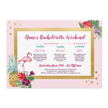 Flamingo Itinerary Bachelorette  Pink