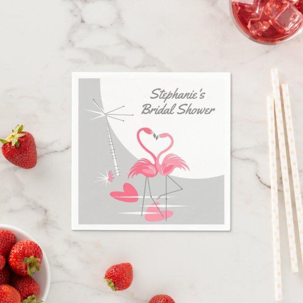 Flamingo Love Large Moon  Paper Napkins