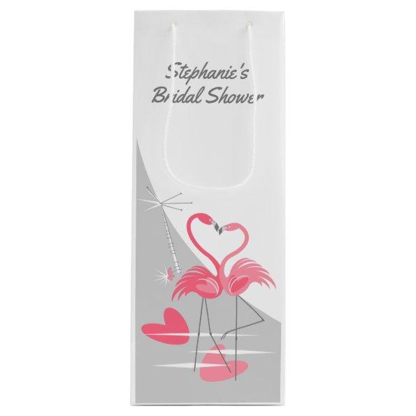 Flamingo Love Large Moon Bridal Shower wine Wine Gift Bag