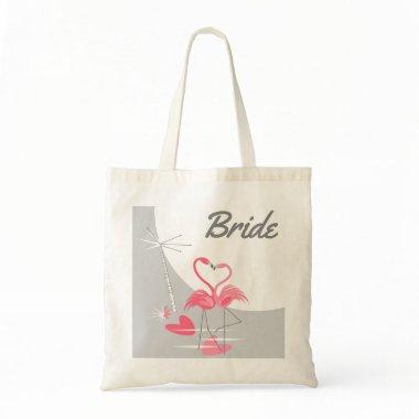 Flamingo Love Large Moon Bride budget tote