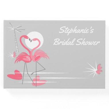 Flamingo Love Side Bridal shower guest book