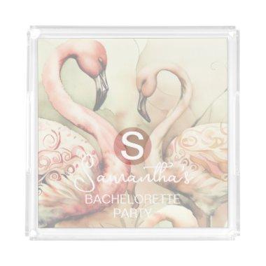 Flamingo Monogram Acrylic Tray
