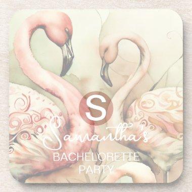 Flamingo Monogram Beverage Coaster