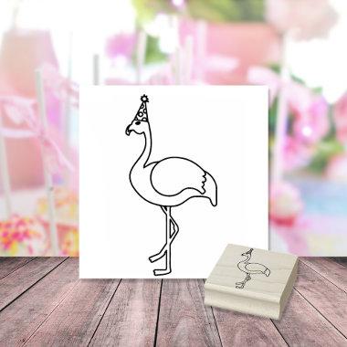 Flamingo Party Essential Favor Rubber Stamp