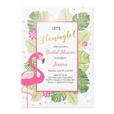 Flamingo party Tropical luau Bridal shower invite