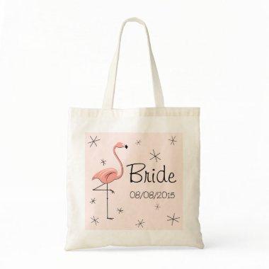 Flamingo Pink Bride tote bag