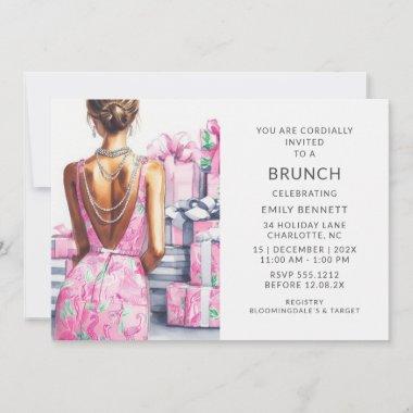 Flamingo Pink Brunch Bridal Shower Invitations