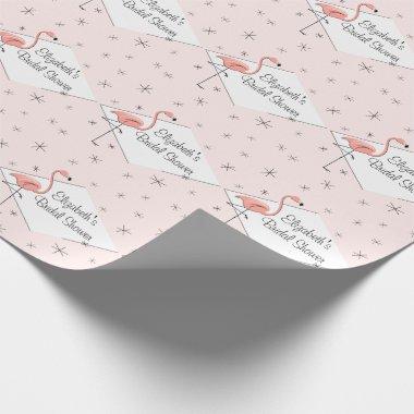 Flamingo Pink diamond Bridal Shower wrapping paper