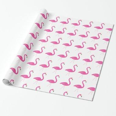 Flamingo Pink & White Wrapping Paper
