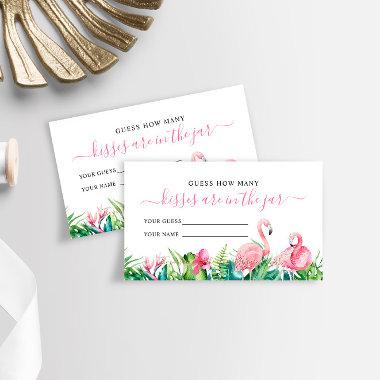 Flamingo Tropical How Many Kisses Shower Game Invitations