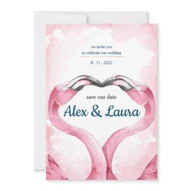 Flamingo wedding Invitations