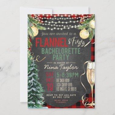 Flannel and Fizz Bachelorette Invitations