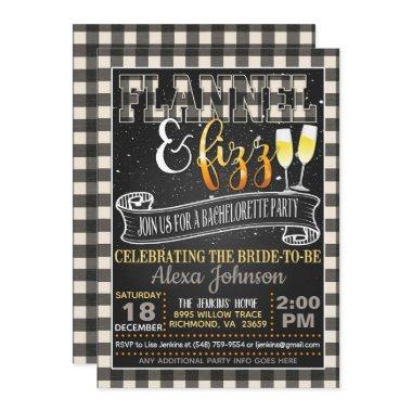 Flannel and Fizz Bachelorette Party Invitations