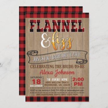 Flannel and Fizz Bachelorette Party Invitations