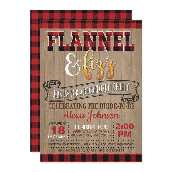 Flannel and Fizz Bachelorette Party Invitations