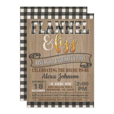 Flannel and Fizz Bachelorette Party - White Invitations