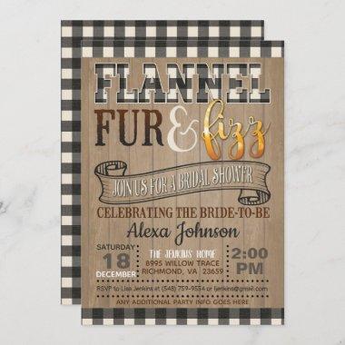 Flannel and Fizz Bridal Shower - White Invitations