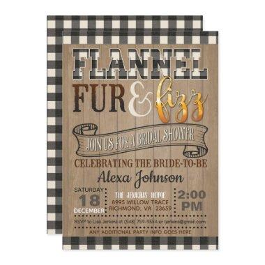 Flannel and Fizz Bridal Shower - White Invitations