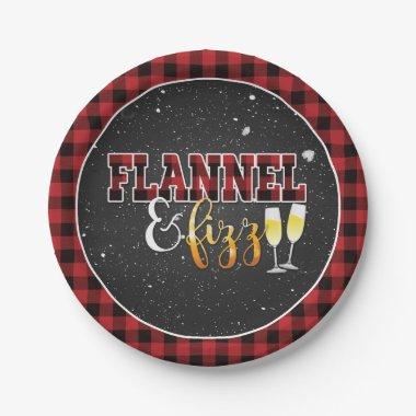 Flannel and Fizz Paper Plate - Red - Snow