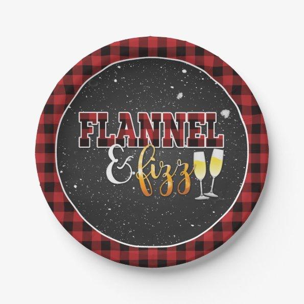 Flannel and Fizz Paper Plate - Red - Snow