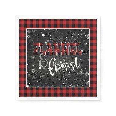 Flannel and Frost Paper Napkin - Red - Snow