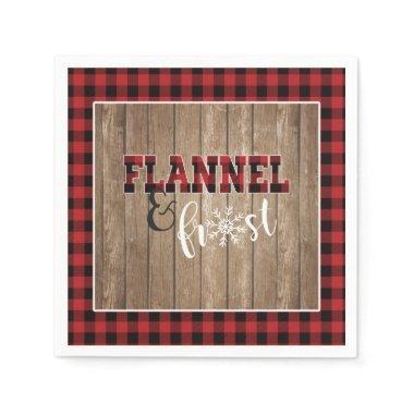 Flannel and Frost Paper Napkin - Red - Wood