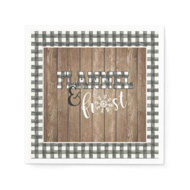 Flannel and Frost Paper Napkin - White - Wood