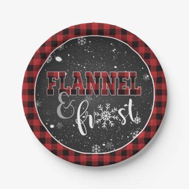 Flannel and Frost Paper Plate - Red Snow