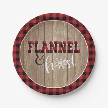 Flannel and Frost Paper Plate - Red - Wood