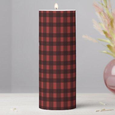 Flannel & fizz winter red & black pl  Pillar Candle
