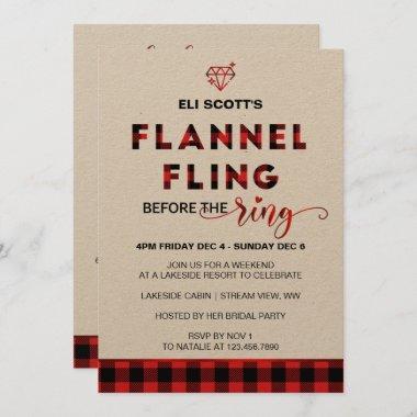 Flannel Fling Bachelorette Invitations + Itinerary