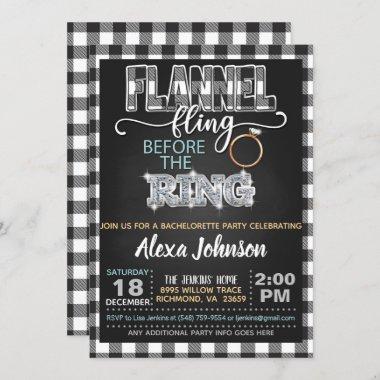 Flannel Fling Bachelorette Party Invitations - WH