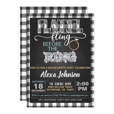 Flannel Fling Bachelorette Party Invitations - WH