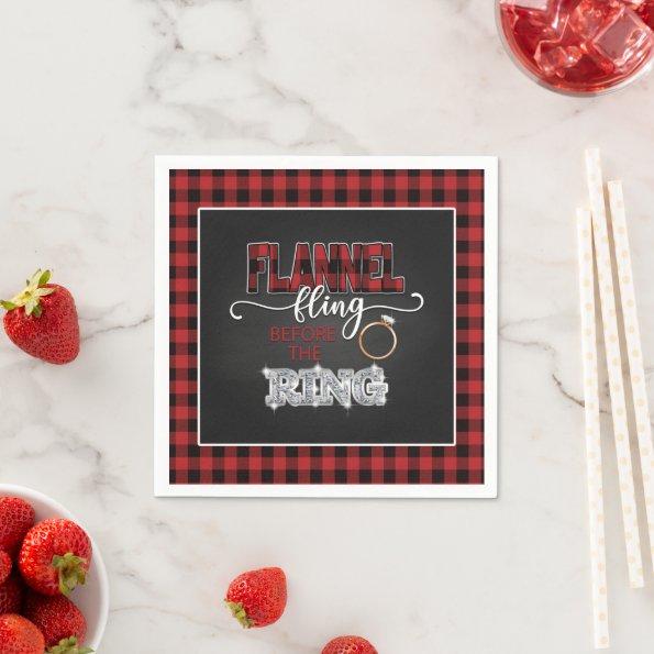 Flannel Fling Before the Ring Napkin - Red