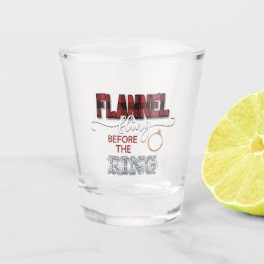 Flannel Fling Before the Ring Shot Glass - Red