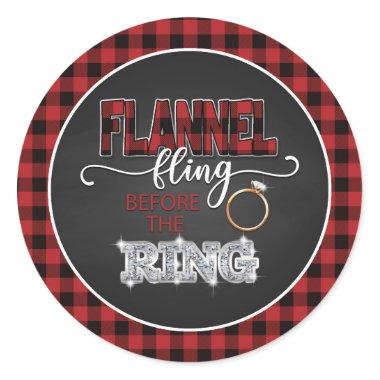 Flannel Fling Before the Ring Sticker - Red