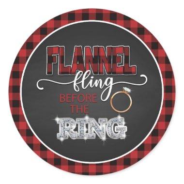 Flannel Fling Before the Ring Sticker - Red