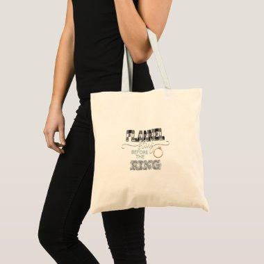 Flannel Fling Before the Ring Tote Bag - White