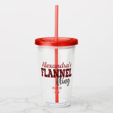 Flannel Fling - Red - Acrylic Tumbler