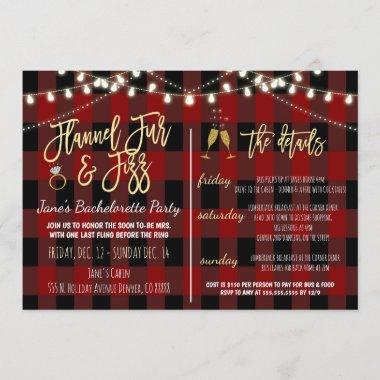 Flannel Fur and Fizz Party Invitations