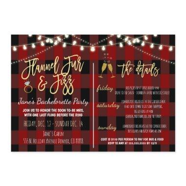 Flannel Fur and Fizz Party Invitations